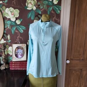 Old Navy Active Go-Dry Aqua Quarter Zip Pullover — Women’s Medium